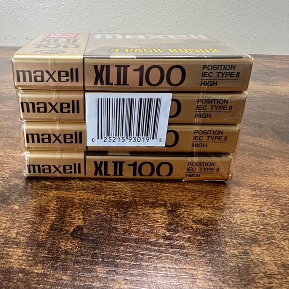 4 Pack Maxell XL-II 100 Minutes Blank Audio Cassette Tape High Bias IEC Type ll - Picture 3 of 6